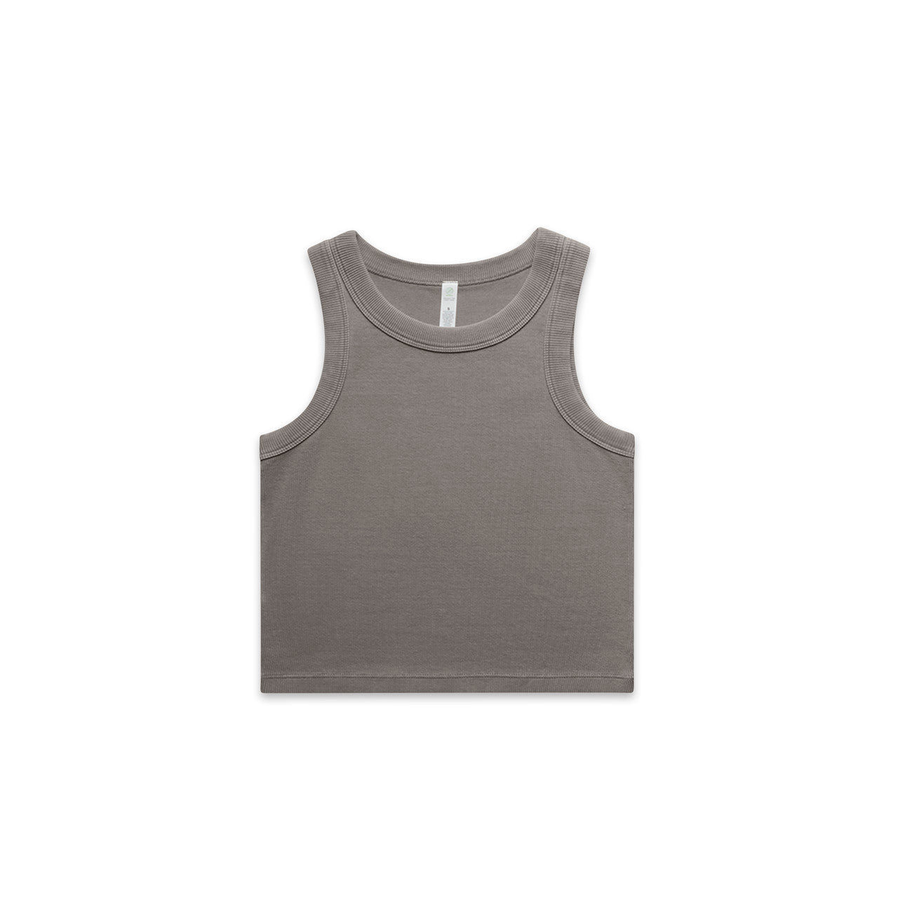 Wo's Faded Organic Rib Crop Tank - Faded Grey