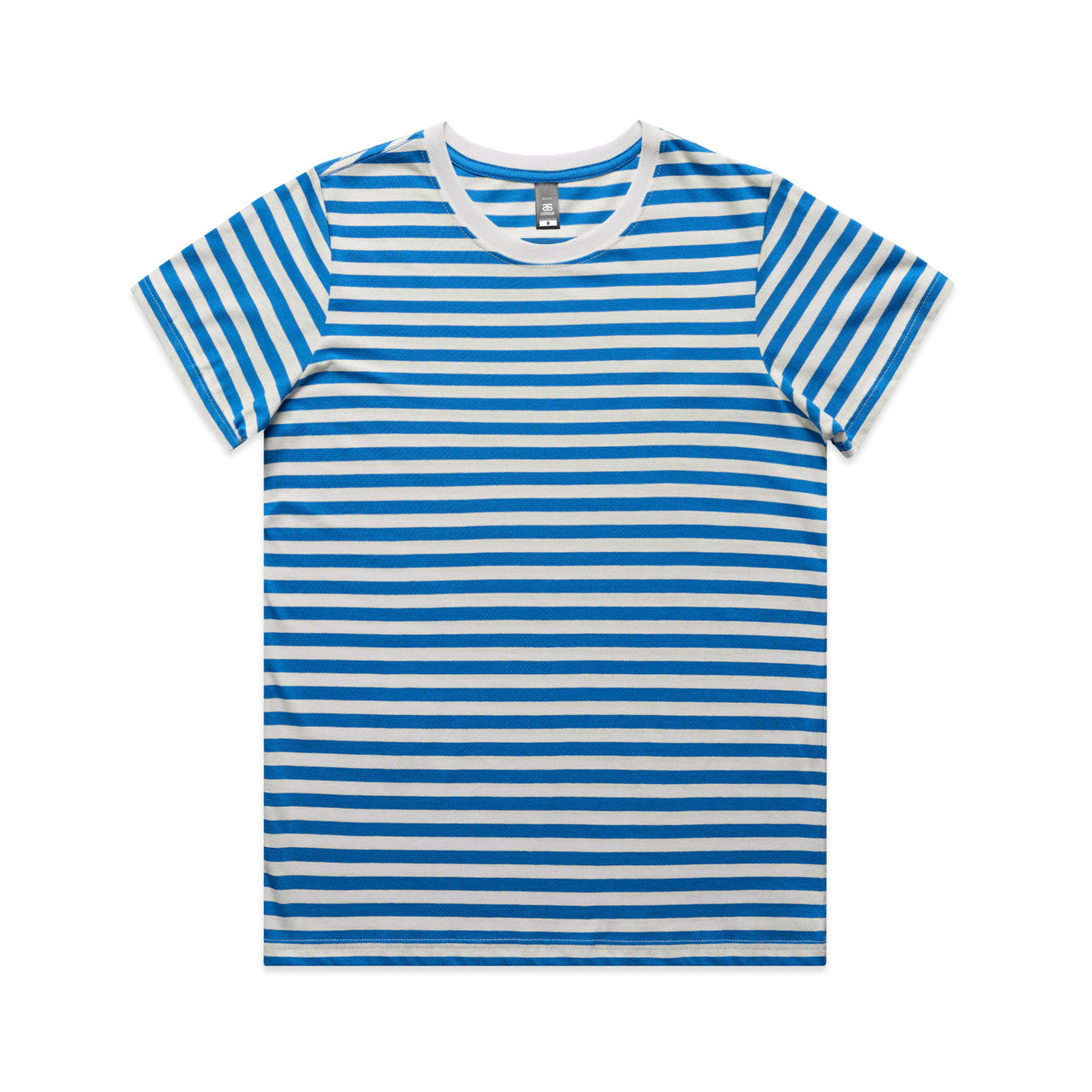 Wo's Maple Stripe Tee - Natural/Mid Blue