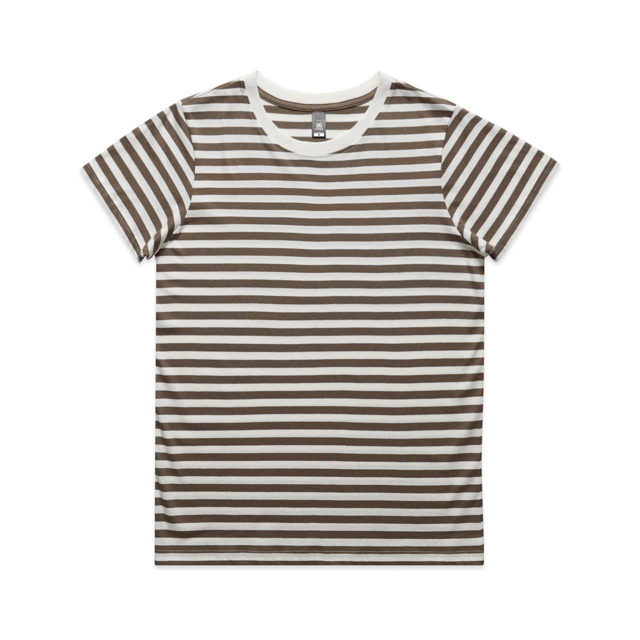 Wo's Maple Stripe Tee - Natural/Walnut