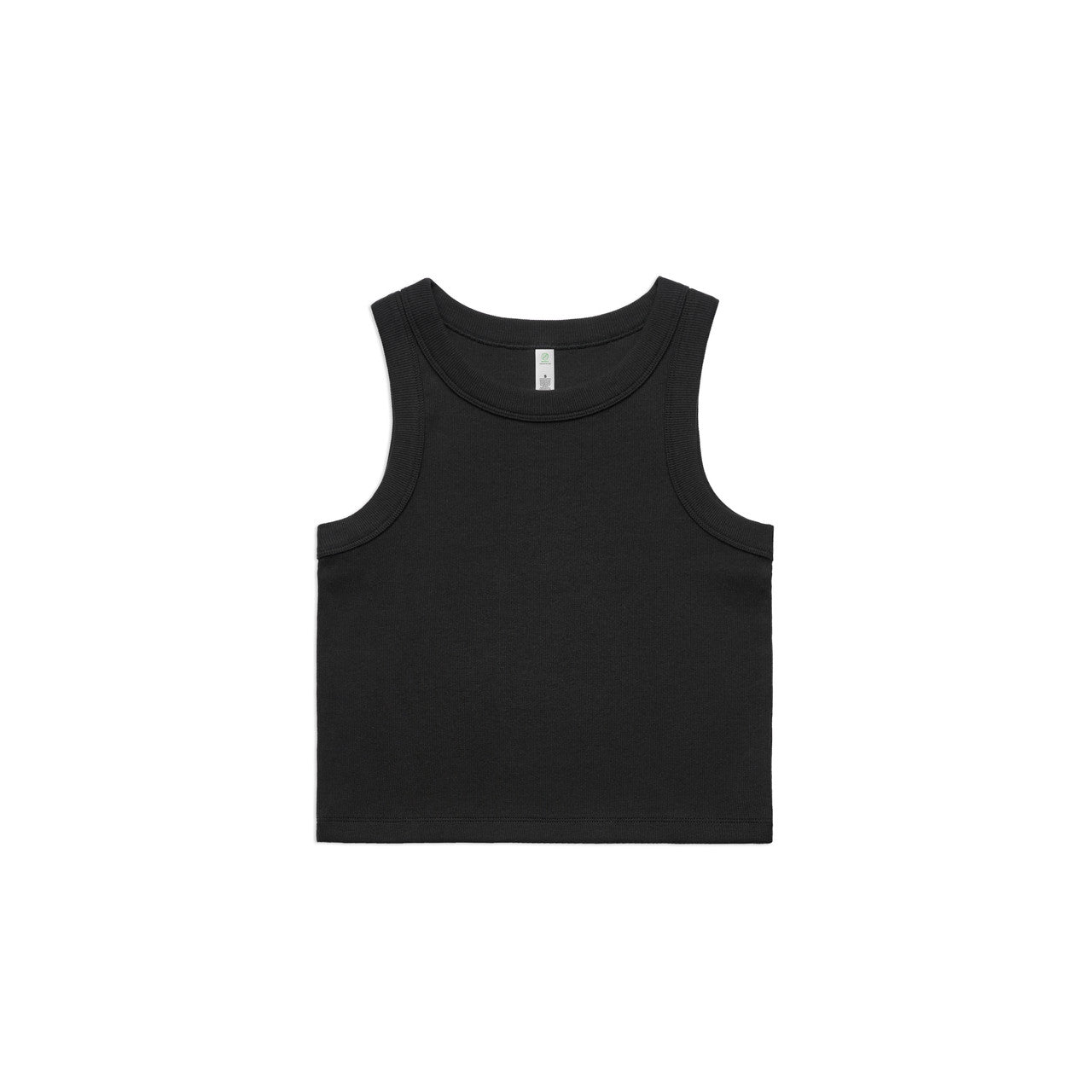 Wo's Organic Rib Crop Tank - Black