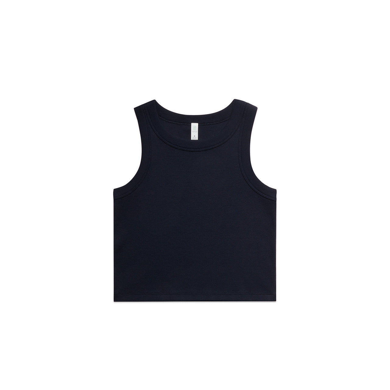 Wo's Organic Rib Crop Tank - Navy