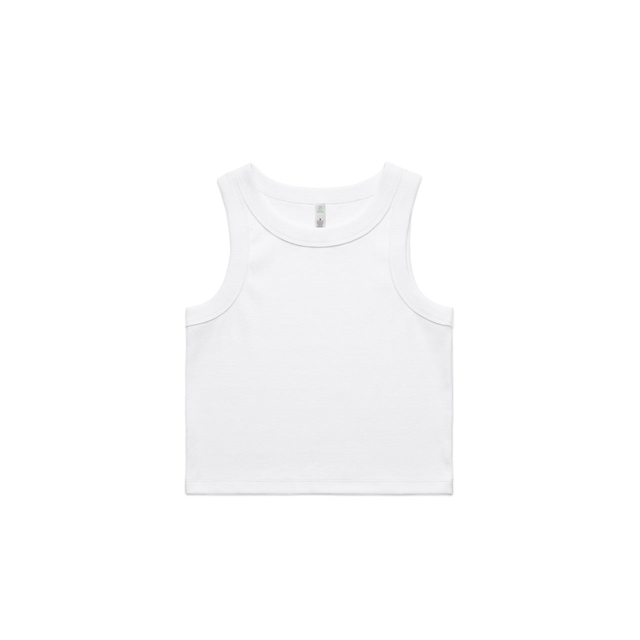 Wo's Organic Rib Crop Tank - White