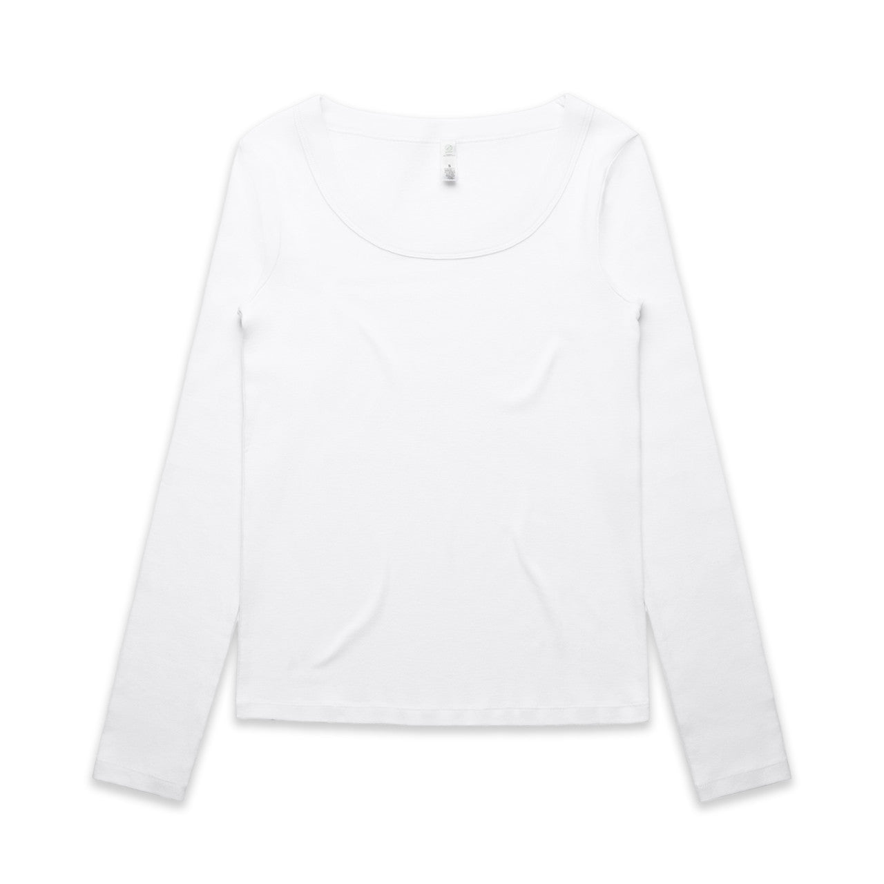 Wo's Organic Baby Rib L/S Tee - White