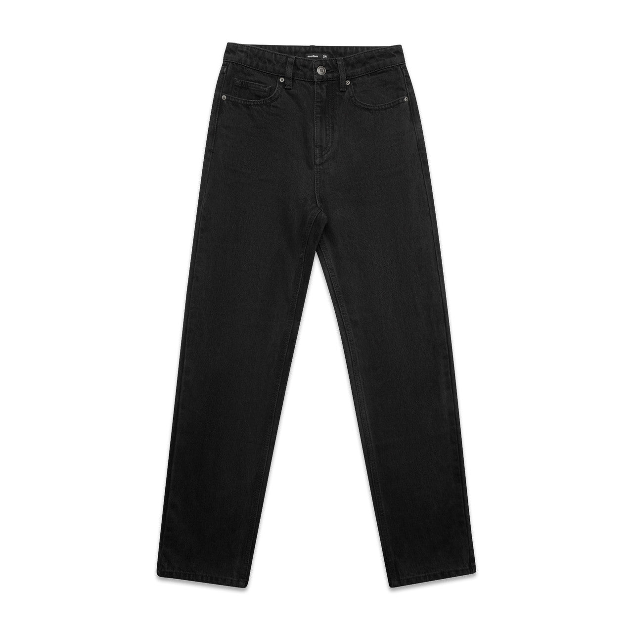Wo's Straight Jeans - Washed Black